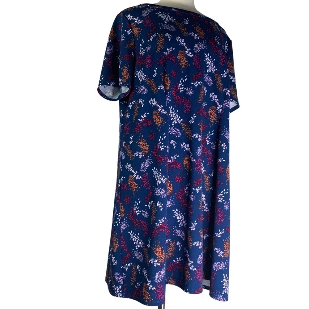 Lane Bryant Career Casual Short Sleeve Navy Dress Leaf Pattern Size 18/20 New